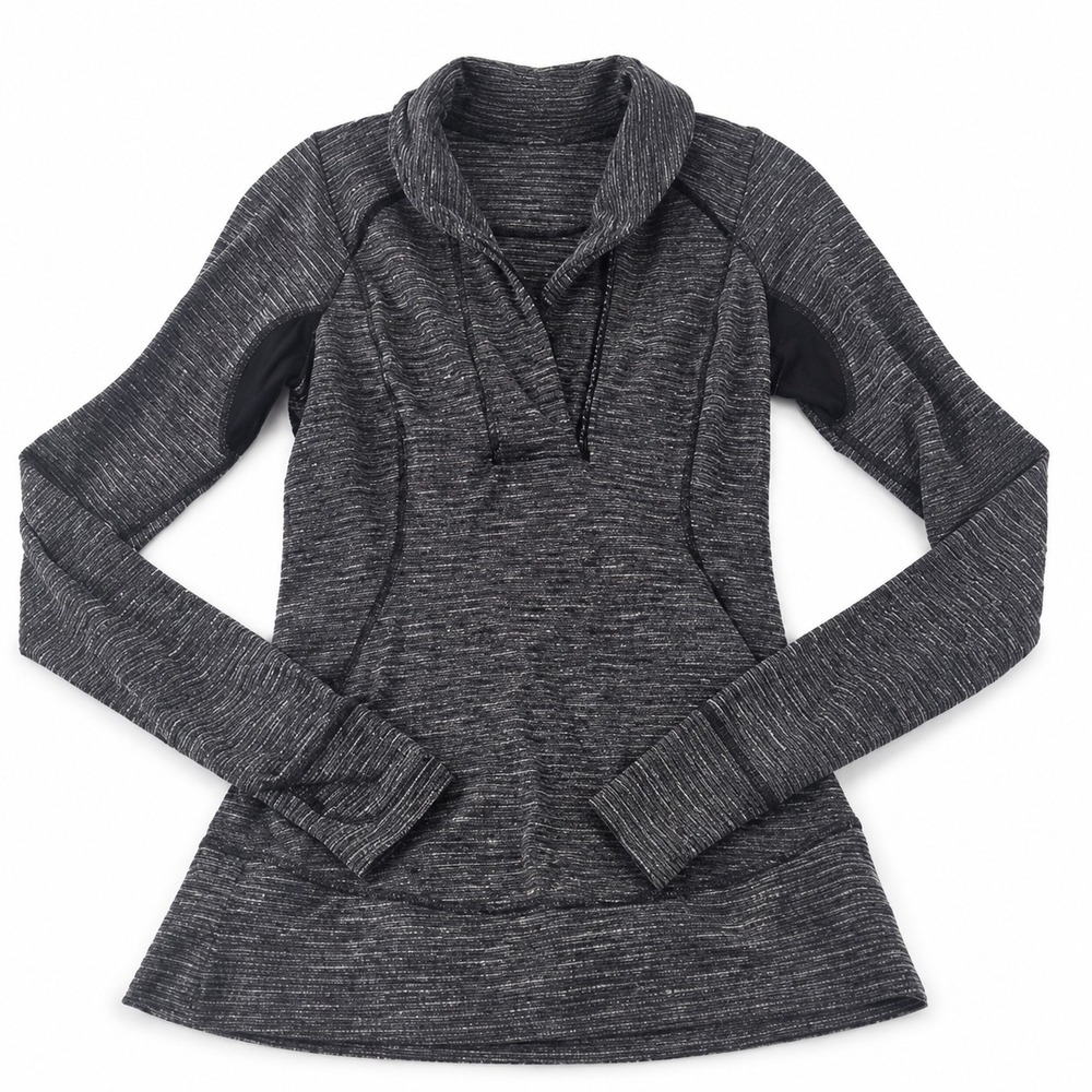Lululemon Pullover Womens Medium Gray Long Sleeve Thumbholes Athleisure Yoga